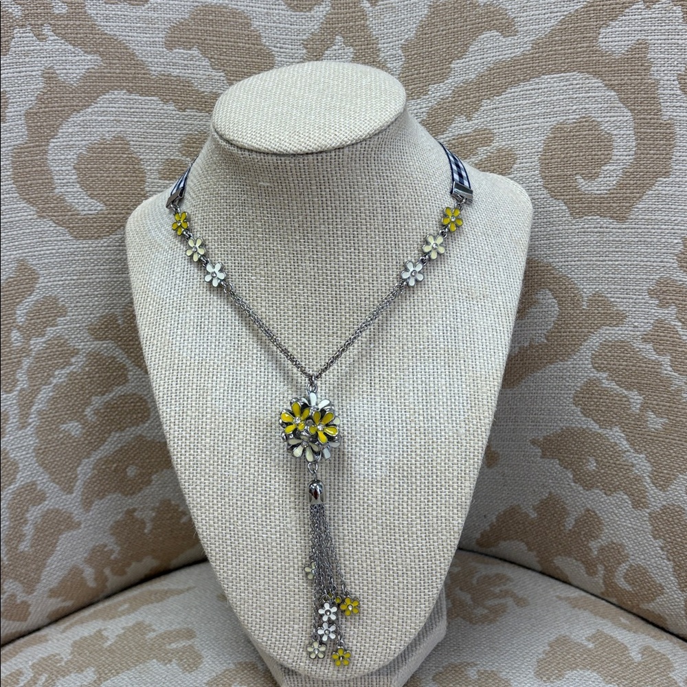 Silver and Yellow Floral Necklace